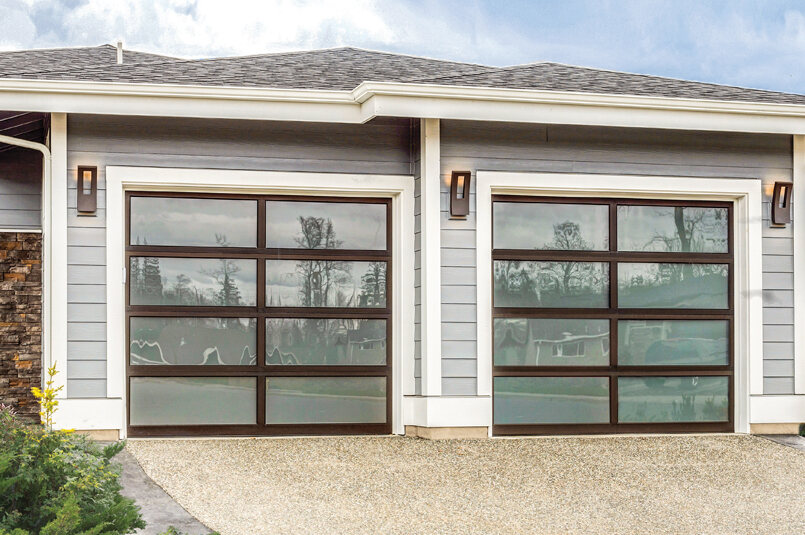 modern aluminum garage door 521 satin